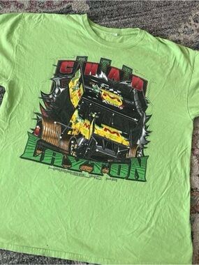 NASCAR Gildan Neon Lime Racing Graphic Tee - Chad Layton